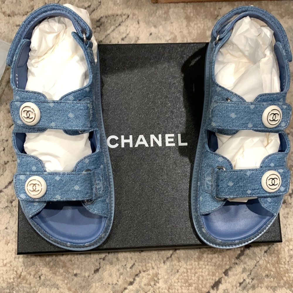 Denim Chanel Sandals *BRAND NEW*